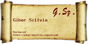 Giber Szilvia névjegykártya